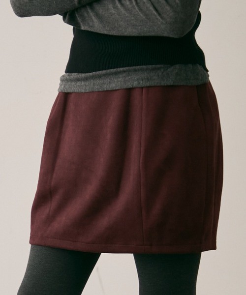 Trish（トリッシュ）の「スエードライクコクーンスカート（スカート・レディース・キャメル/ボルドー/カーキ・MEDIUM）」の5枚目の写真