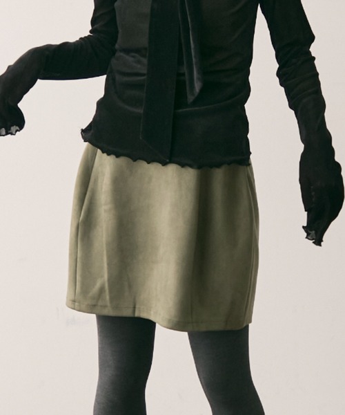 Trish（トリッシュ）の「スエードライクコクーンスカート（スカート・レディース・キャメル/ボルドー/カーキ・MEDIUM）」の19枚目の写真