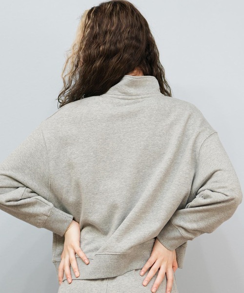 NEW ERA(ニューエラ)の「NEW ERA/ニューエラ WS SWEAT HALF ZIP スウェット ハーフジップ ショート丈 14674705/14674706(スウェット・レディース・グレー/ブラック・M/S)」の8枚目の写真