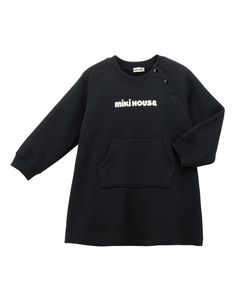 MIKI HOUSE（ミキハウス）の「【WEB限定】バックロゴワンピース（ワンピース・キッズ・ブラック/ベージュ/ラベンダー・80ｃｍ/90cm/100cm/110cm/120cm/130cm）」の12枚目の写真