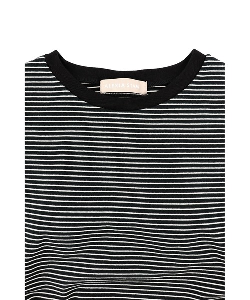 ALEXIA STAM（アリシアスタン）の「Striped Long Sleeve Dress /カップ付きストライプロングドレス（ワンピース・レディース・ホワイト/グレー/ブラック・M/S）」の17枚目の写真