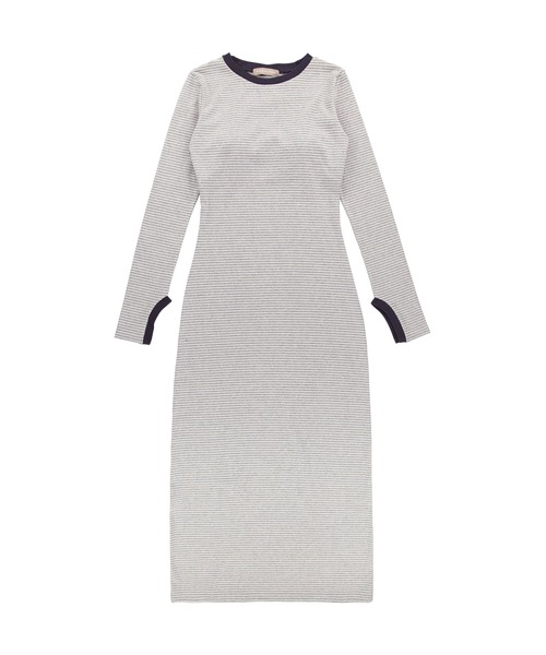 ALEXIA STAM（アリシアスタン）の「Striped Long Sleeve Dress /カップ付きストライプロングドレス（ワンピース・レディース・ホワイト/グレー/ブラック・M/S）」の9枚目の写真