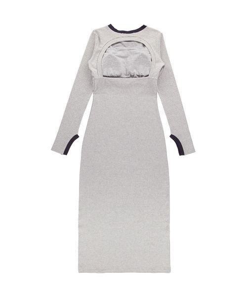 ALEXIA STAM（アリシアスタン）の「Striped Long Sleeve Dress /カップ付きストライプロングドレス（ワンピース・レディース・ホワイト/グレー/ブラック・M/S）」の10枚目の写真