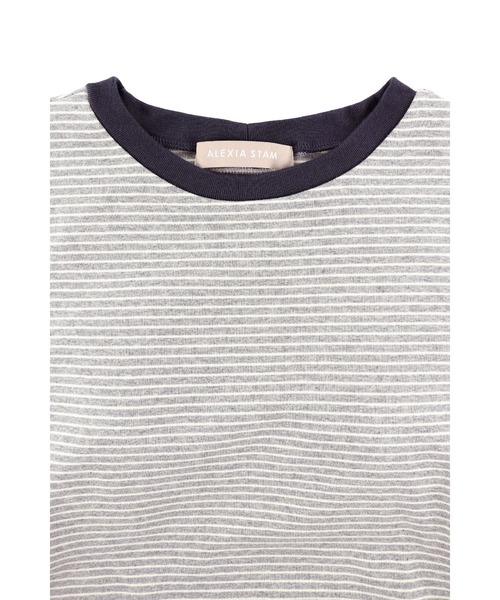 ALEXIA STAM（アリシアスタン）の「Striped Long Sleeve Dress /カップ付きストライプロングドレス（ワンピース・レディース・ホワイト/グレー/ブラック・M/S）」の11枚目の写真