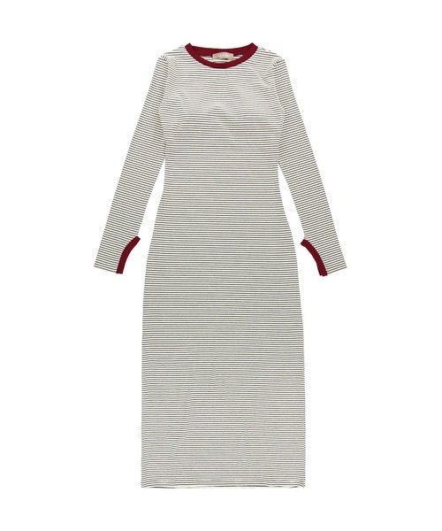 ALEXIA STAM（アリシアスタン）の「Striped Long Sleeve Dress /カップ付きストライプロングドレス（ワンピース・レディース・ホワイト/グレー/ブラック・M/S）」の22枚目の写真