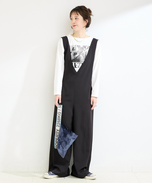 【新品】B.C STOCK＊ウォッシャブル / ディープVリーンサロペット セール】《追加3》【WEB限定】ウォッシャブル / ディープVリーン