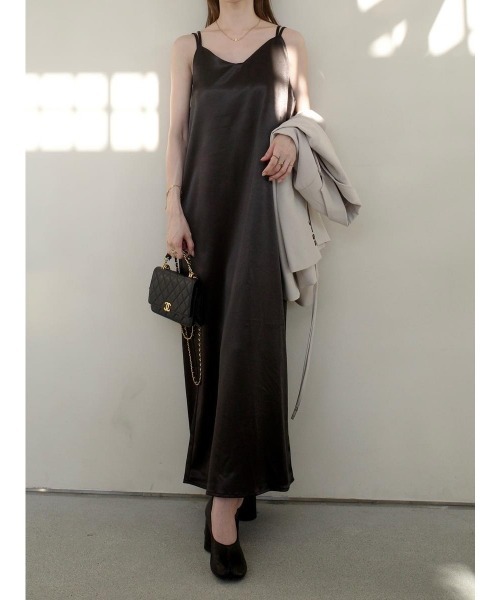 amel（エイメル）の「ダブルストラップキャミドレス / ブラック（ワンピース・レディース・ブラック・FREE）」の6枚目の写真