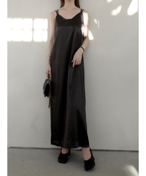 amel（エイメル）の「ダブルストラップキャミドレス / ブラック（ワンピース・レディース・ブラック・FREE）」の4枚目の写真