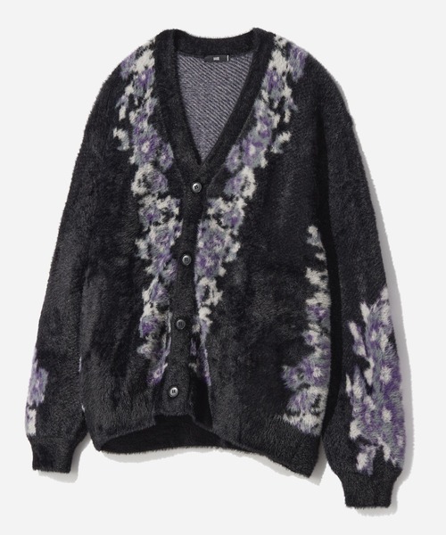 HARE（ハレ）の「シャギーニットガラカーディガン(HARE)（カーディガン/ボレロ・メンズ・ブラック/ブラック系その他/グレー系その他/ブルー系その他・SMALL/MEDIUM）」の2枚目の写真