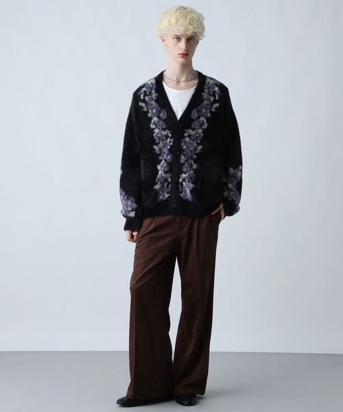 HARE（ハレ）の「シャギーニットガラカーディガン(HARE)（カーディガン/ボレロ・メンズ・ブラック/ブラック系その他/グレー系その他/ブルー系その他・SMALL/MEDIUM）」の6枚目の写真