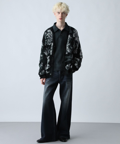 HARE（ハレ）の「シャギーニットガラカーディガン(HARE)（カーディガン/ボレロ・メンズ・ブラック/ブラック系その他/グレー系その他/ブルー系その他・SMALL/MEDIUM）」の7枚目の写真