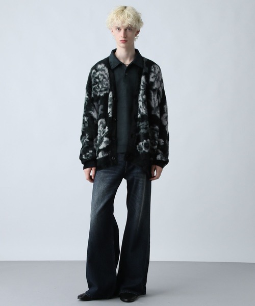 HARE（ハレ）の「シャギーニットガラカーディガン(HARE)（カーディガン/ボレロ・メンズ・ブラック/ブラック系その他/グレー系その他/ブルー系その他・SMALL/MEDIUM）」の8枚目の写真