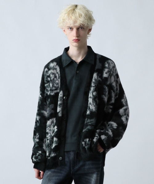 HARE（ハレ）の「シャギーニットガラカーディガン(HARE)（カーディガン/ボレロ・メンズ・ブラック/ブラック系その他/グレー系その他/ブルー系その他・SMALL/MEDIUM）」の13枚目の写真