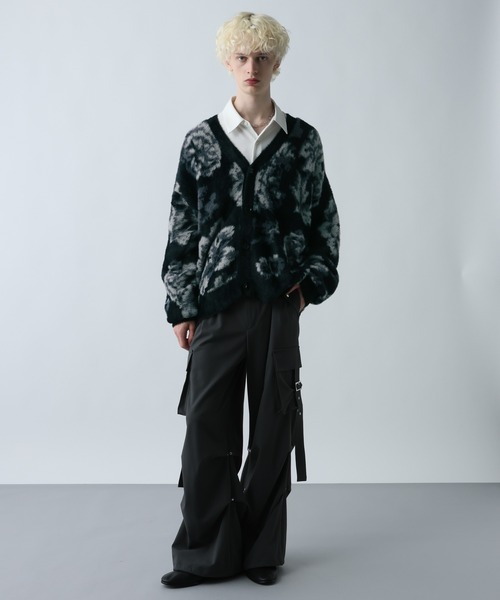 HARE ガラシャギーニットカーディガン ブラックグレー F 楽天市場】【SALE／30%OFF】シャギーニットガラカーディガン HARE ハレ