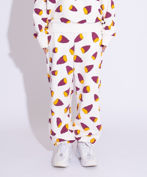 PUNYUS(プニュズ)の「【新サイズ】フード総柄スウェットパンツ(IMO)(スウェットパンツ・レディース・パープル・1/2/3/4/5)」の1枚目の写真