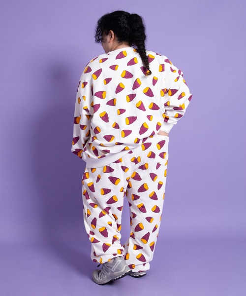 PUNYUS(プニュズ)の「【新サイズ】フード総柄スウェットパンツ(IMO)(スウェットパンツ・レディース・パープル・1/2/3/4/5)」の4枚目の写真