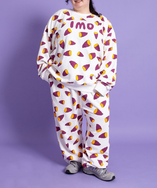 PUNYUS(プニュズ)の「【新サイズ】フード総柄スウェットパンツ(IMO)(スウェットパンツ・レディース・パープル・1/2/3/4/5)」の9枚目の写真