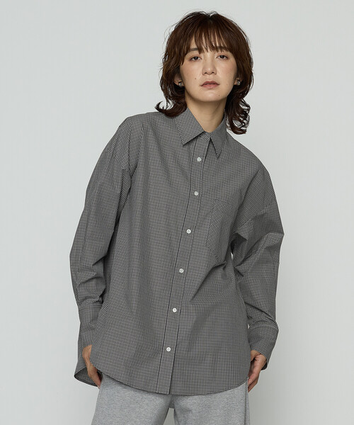 COMME CA Wardrobe（コムサワードローブ）の「タイプライターミニチェック シャツ（シャツ/ブラウス・レディース・ブラウン/グレー・FREE）」の5枚目の写真