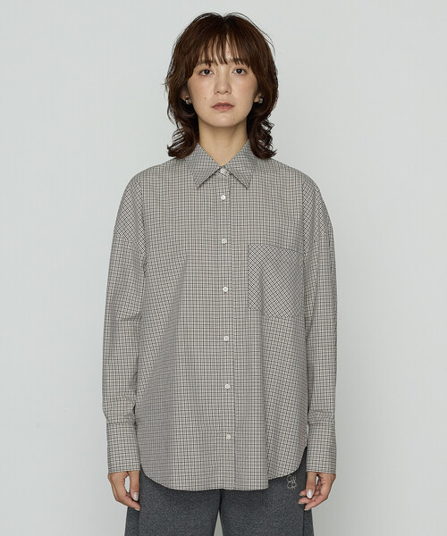 COMME CA Wardrobe（コムサワードローブ）の「タイプライターミニチェック シャツ（シャツ/ブラウス・レディース・ブラウン/グレー・FREE）」の8枚目の写真