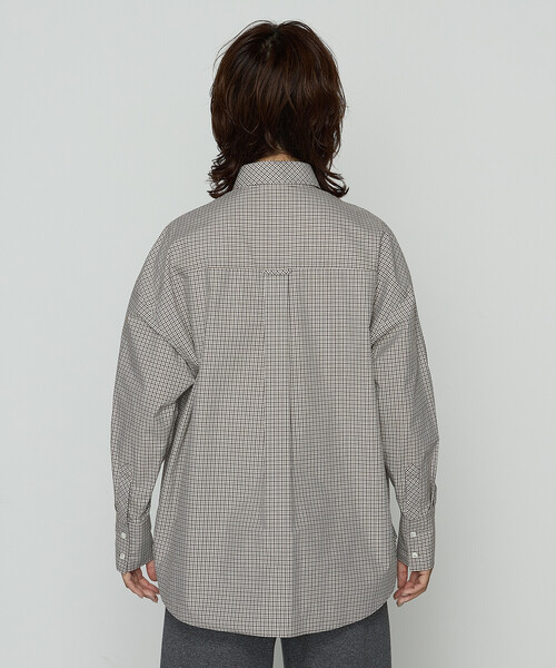 COMME CA Wardrobe（コムサワードローブ）の「タイプライターミニチェック シャツ（シャツ/ブラウス・レディース・ブラウン/グレー・FREE）」の10枚目の写真