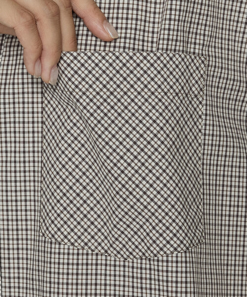 COMME CA Wardrobe（コムサワードローブ）の「タイプライターミニチェック シャツ（シャツ/ブラウス・レディース・ブラウン/グレー・FREE）」の12枚目の写真