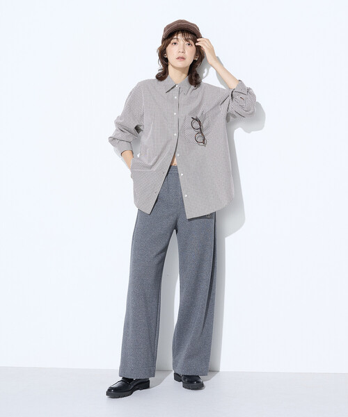 COMME CA Wardrobe（コムサワードローブ）の「タイプライターミニチェック シャツ（シャツ/ブラウス・レディース・ブラウン/グレー・FREE）」の17枚目の写真