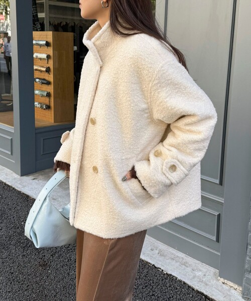 セール】ループシャギースタンドカラーコート（その他アウター