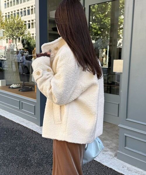 セール】ループシャギースタンドカラーコート（その他アウター