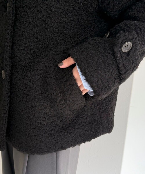 セール】ループシャギースタンドカラーコート（その他アウター