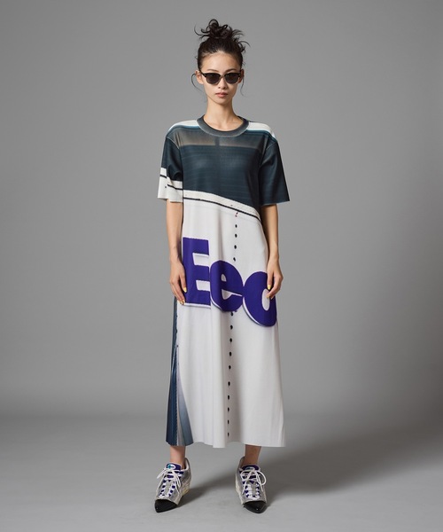 NON TOKYO（ノントーキョー）の「PRINT RIB HALF SLEEVE ONE-PIECE（ワンピース・レディース・ブラック×グレー/グリーン系/マルチ・2/1）」の15枚目の写真