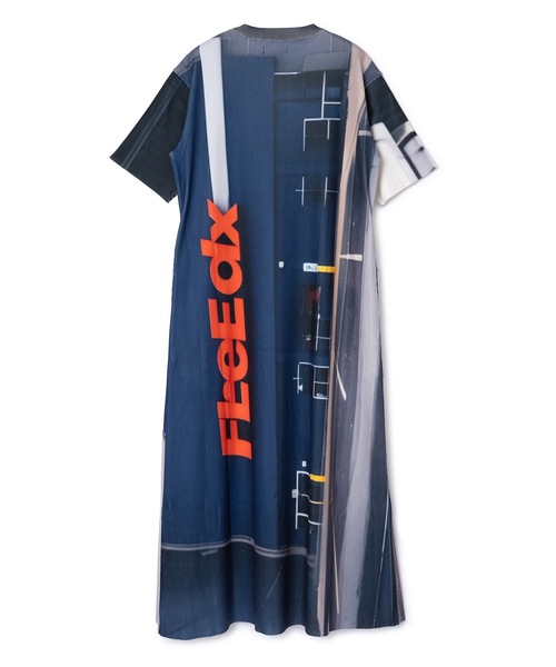 NON TOKYO（ノントーキョー）の「PRINT RIB HALF SLEEVE ONE-PIECE（ワンピース・レディース・ブラック×グレー/グリーン系/マルチ・2/1）」の6枚目の写真