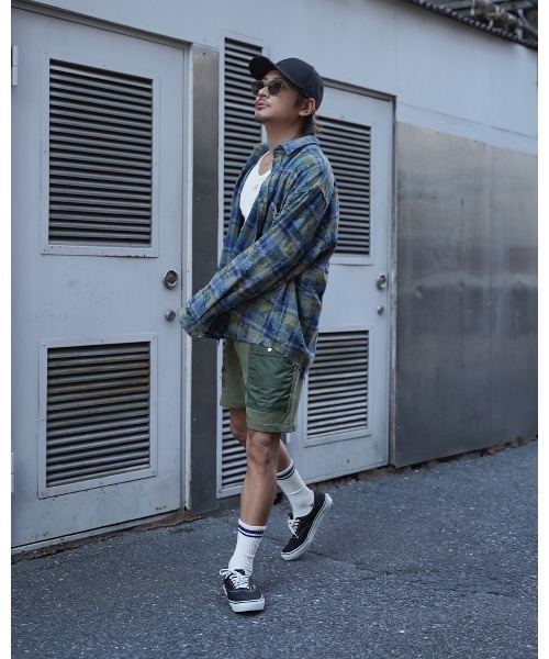 #Re:room(リルーム)の「ビンテージクラッシュチェックビックシャツ(シャツ/ブラウス・メンズ・ベージュ/ライトグリーン・S-M/M-L)」の20枚目の写真