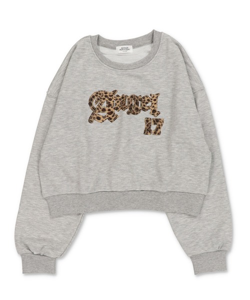 SPINNS（スピンズ）の「裏毛スウェット/ヒョウ柄貼り付けロゴ/レオパード（スウェット・レディース・ネイビー/ピンク/ブラック/杢グレー・ONESIZE）」の20枚目の写真