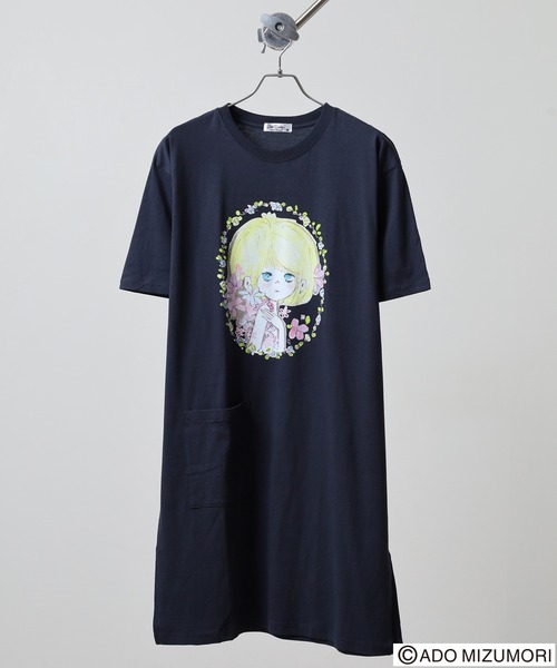 FUNALIVE(ファンアライブ)の「水森亜土 プリントスーパービッグTシャツ(Tシャツ/カットソー・レディース・ネイビー/ピンクベージュ/グレイッシュベージュ/ダークグレー・M/L)」の4枚目の写真