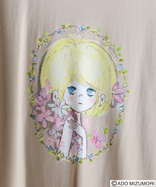 FUNALIVE(ファンアライブ)の「水森亜土 プリントスーパービッグTシャツ(Tシャツ/カットソー・レディース・ネイビー/ピンクベージュ/グレイッシュベージュ/ダークグレー・M/L)」の9枚目の写真