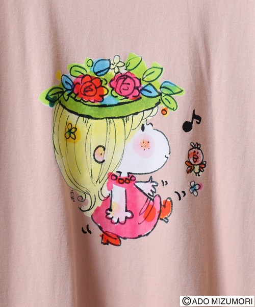 FUNALIVE(ファンアライブ)の「水森亜土 プリントスーパービッグTシャツ(Tシャツ/カットソー・レディース・ネイビー/ピンクベージュ/グレイッシュベージュ/ダークグレー・M/L)」の6枚目の写真