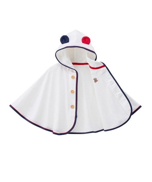 MIKI HOUSE（ミキハウス）の「薄手ポンチョ（ポンチョ・キッズ・ホワイト・フリー(70-90cm)）」の3枚目の写真