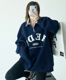 haag 韓国 ロゴ スウェット ネイビー haag】a haag sweatshirt