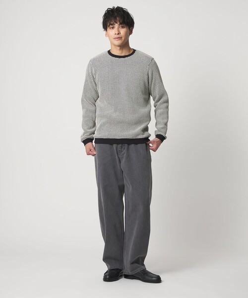 A DAY IN THE LIFE UNITED ARROWS(アデイインザライフユナイテッドアローズ)の「2トーン ワッフルカットソー<A DAY IN THE LIFE>(Tシャツ/カットソー・メンズ・ホワイト/ブラック/ネイビー・M/L)」の2枚目の写真