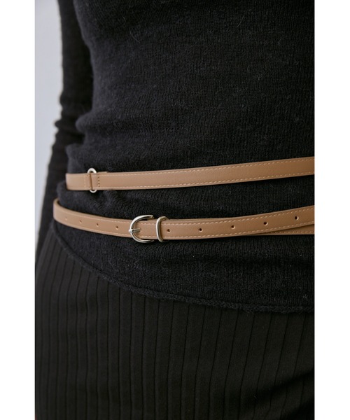 フェイクレザーロングベルト / 二重ロングベルト（ベルト）｜un/neu