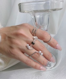 SANSeLF（サンセルフ）の「【SANSeLF】パールモチーフメタルミックスリング 4点セット saa25a144（リング）」