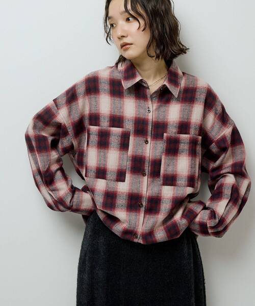 ELENCARE DUE（エレンカーレデュエ）の「・ELENCARE DUE 2wayチェックビックシャツ（シャツ/ブラウス・レディース・オフホワイト/ブルー/ブラック/ボルドー・FREE）」の7枚目の写真