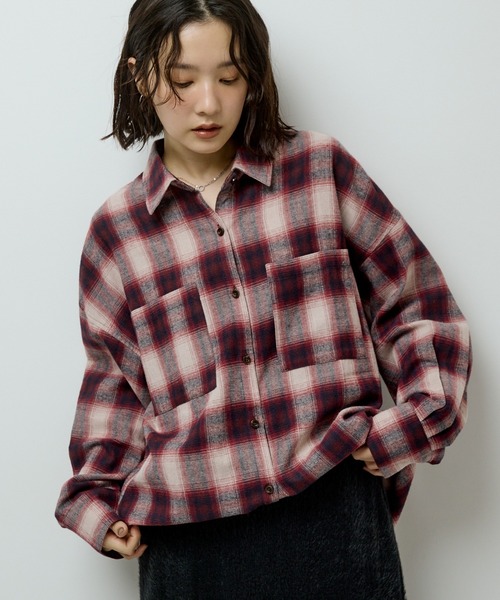 ELENCARE DUE（エレンカーレデュエ）の「・ELENCARE DUE 2wayチェックビックシャツ（シャツ/ブラウス・レディース・オフホワイト/ブルー/ブラック/ボルドー・FREE）」の4枚目の写真