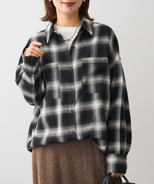 ELENCARE DUE（エレンカーレデュエ）の「・ELENCARE DUE 2wayチェックビックシャツ（シャツ/ブラウス・レディース・オフホワイト/ブルー/ブラック/ボルドー・FREE）」の3枚目の写真