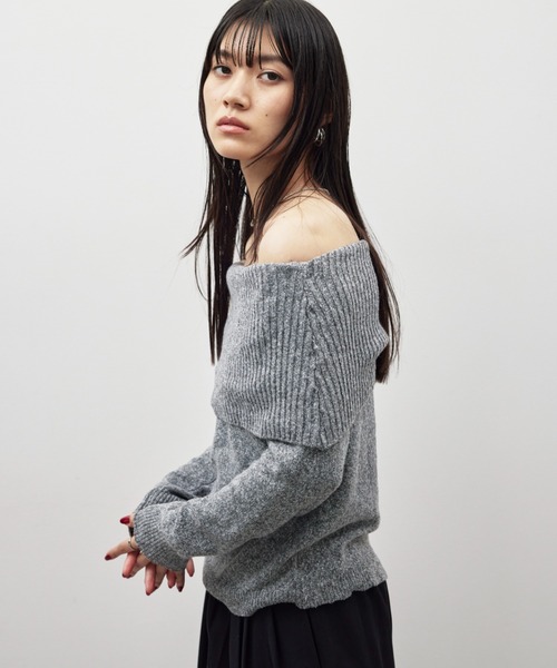 HANNE(アン)の「オフショルメランジニット(ニット/セーター・レディース・ブラック/グレー/ブラウン・FREE)」の16枚目の写真