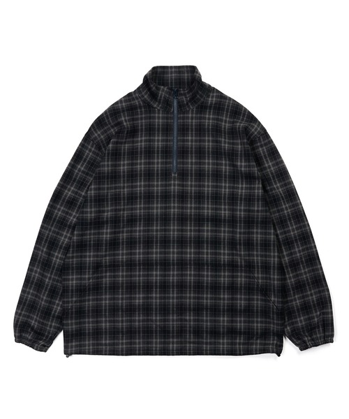 The DUFFER of ST.GEORGE（ザダファーオブセントジョージ）の「STAND COLLAR PO CHECK SHIRTS：スタンドカラー プルオーバーシャツ シャツアウター（シャツ/ブラウス・メンズ・ブラウン/ネイビー・X-LARGE/LARGE/MEDIUM）」の10枚目の写真