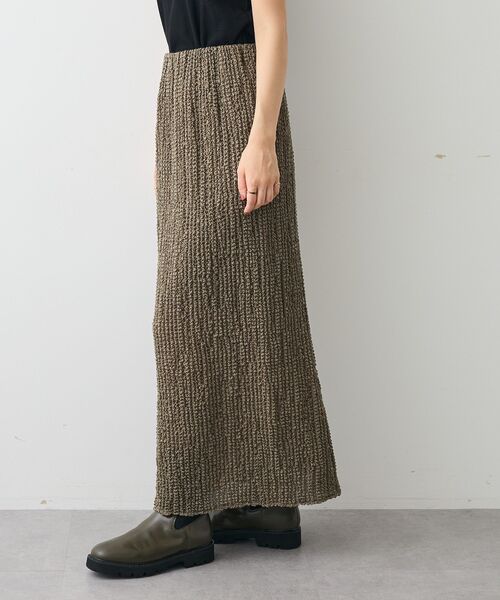 CRAFT STANDARD BOUTIQUE（クラフトスタンダードブティック）の「シャーリングジャガードスカート（スカート・レディース・カーキ/ブラック・FREE）」の8枚目の写真