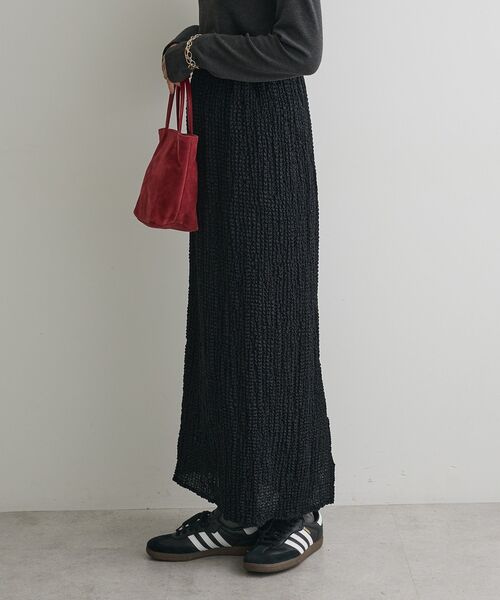CRAFT STANDARD BOUTIQUE（クラフトスタンダードブティック）の「シャーリングジャガードスカート（スカート・レディース・カーキ/ブラック・FREE）」の17枚目の写真