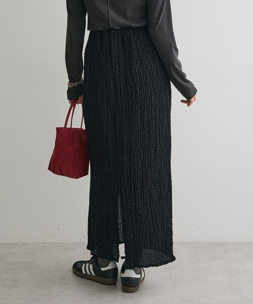 CRAFT STANDARD BOUTIQUE（クラフトスタンダードブティック）の「シャーリングジャガードスカート（スカート・レディース・カーキ/ブラック・FREE）」の18枚目の写真