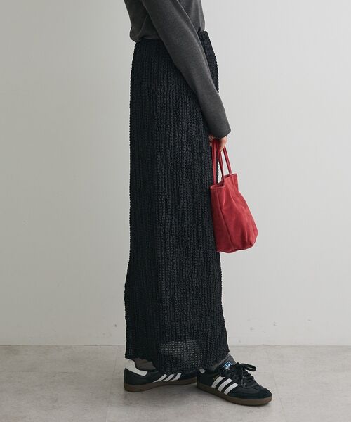 CRAFT STANDARD BOUTIQUE（クラフトスタンダードブティック）の「シャーリングジャガードスカート（スカート・レディース・カーキ/ブラック・FREE）」の19枚目の写真